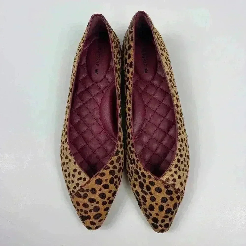 BIRDIES The Goldfinch Faux Animal Hair Cheetah Womens 6 Nonslip Sandal Pointed - Picture 9 of 14